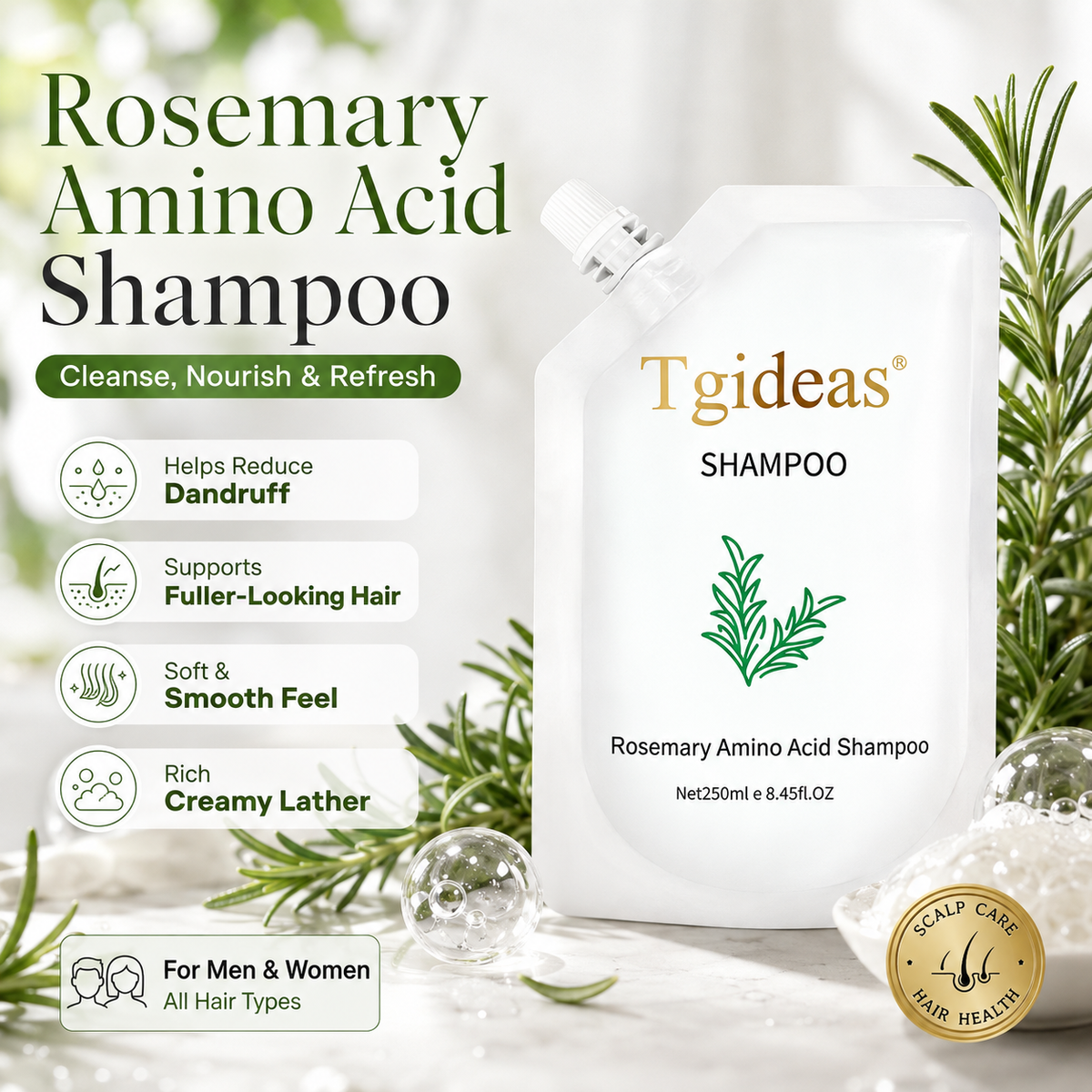 Tg ideas Rosemary & Zinc PCA Strengthening Shampoo